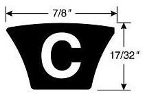 C Section V Belt C97 Length 2464 mm VEE Auxiliary Drive Fan Belt 22mm x 14mm 