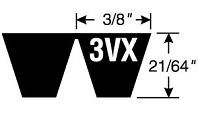 1-1/2 Overall Width 3VX Section Gates 4/3VX355 Super HC Molded Notch PowerBand Belt 21/64 Height 35.5 Belt Outside Circumference 